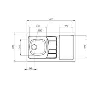 Evier kitchenette ISEO 1 cuve inox L1000mm - MODERNA - CPBD100A30
