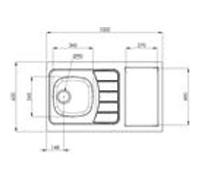 Evier kitchenette ISEO 1 cuve inox L1000mm - MODERNA - CPBD100A30 Noir G