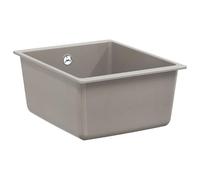 Évier lavabo gris 370 x 460 mm en quartz et résine 80% quartz 20% résine sous plan pour cuisine buanderie atelier avec kit vidange filtre panier et résistance chaleur 280°C
