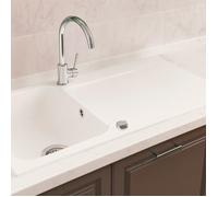Essebagno Lisse évier réversible 1 grande cuve 1 égouttoir en résine blanc