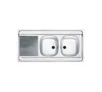 Franke Évier à poser Man – 2 cuves, 1 égouttoir – Inox lisse – 120x60
