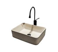 Évier moderne au-dessus du comptoir - Élégant lavabo de salle de bain pour décoration d'intérieur contemporaine - Facile à nettoyer - Design peu encombrant
