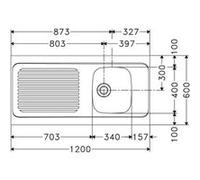 Evier monocuve inox SPX avec égouttoir 1200x600cm à poser MAN 711-1200 - FRANKE - 082522 Noir G