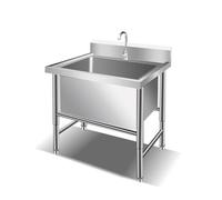 Évier multifonction,evier multifonction Avec Robinet Et Support, evier inox,Évier en acier inoxydable,Évier de cuisine rectangulaire, Robinet et évier carré,pour restaurant cantine et entrepôt, (