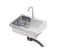 Évier mural en acier inoxydable avec finition brossée - Parfait pour les restaurants, les buanderies, les garages et les arrière-cours