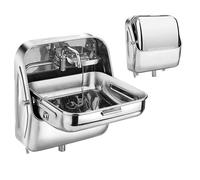 Évier mural en acier inoxydable avec robinet d'eau froide - Bassin compact pour cuisine, caravane, bateau