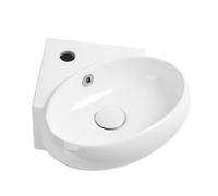 Évier mural en céramique avec égouttoir, meuble d'angle compact pour petite salle de bain, balcon, cuisine