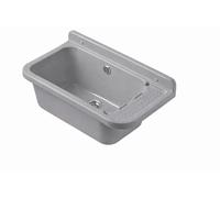 Évier mural/poste d’eau utilitaire 60 cm en polypropylène Gris - Bonde inox + trop-plein - Cuve 45x25x21 cm - Intérieur/extérieur