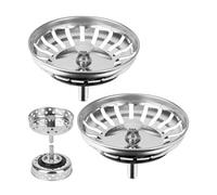 Evier Panier à Tamis, 2 pcs, Compatible avec IKEA LILLVIKEN 70311541, Ø 80 mm Panier à Tamis, en Acier Inoxydable, Panier avec Boule, Fonction de filtrage améliorée