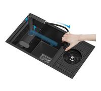 Évier peu encombrant pour toilettes d'appartement et villa, petit évier caché avec accessoires (siphon et couvercle), évier de cuisine compact (55 x 32 x 23 cm)