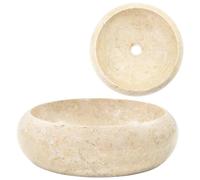 Évier Pierre Naturelle Marbre Crème Lavabo Lave-Mains Vasque Toilette vidaXL