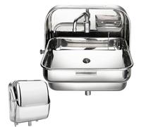 Évier pliable en acier inoxydable avec support mural pour camping-car, cuisine, salle de bain, économie d'espace, facile à installer