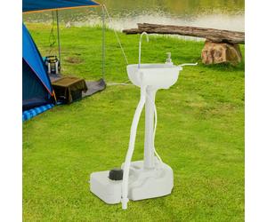 Évier portable extérieur Outsunny, porte-serviettes, réservoir d'eau de 17L