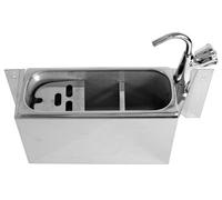 Evier pour Cuillère à Glace 330X120X150 mm Avec Robinet et Trou d'Evacuation