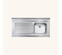 Evier professionnel à poser inox ROSSA 1 bac 1 égouttoir à gauche