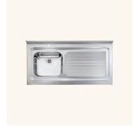 Evier professionnel à poser inox ROSSA 1 bac 1 égouttoir droite