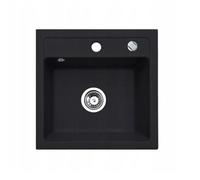 Évier QLS 44x44 CM En Granit Avec Siphon Automatique - Bella Noir