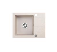 Évier QLS 59x44 Cm Avec Zone D'égouttage Siphon Réversible - Neli Beige
