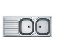 Evier RENOVA inox à encastrer 2 cuves avec égouttoir 116x50cm - FRANKE - 898311