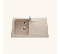 Évier résine beige moucheté Ewi ZIGGY 1 bac 1 égouttoir