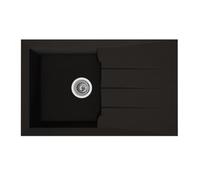 Evier - Résine BMC - Noir - A encastrer - STRADOUR - Alineo 1C - 81 x 50 cm