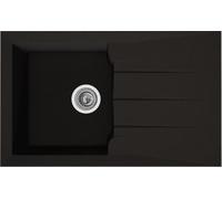 Evier - Résine BMC - Noir - A encastrer - STRADOUR - Alineo 1C - 81 x 50 cm