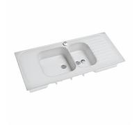 Evier ROANNE 2 cuves 2 égouttoirs 140x60 blanc 00691000000