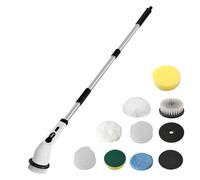 Évier rotatif électrique - Brosse de bain sans fil avec manche long réglable de 48" | Évier électrique rechargeable à 2 vitesses pour douche, carrelage, sol, et coulis - Herramient