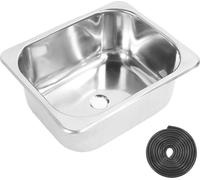 Evier RV 304 inox poli goutte dans la cuvette monocoque avec sortie de vidange 40 mm pour camping-car -carburant pour bateaux capacité 17L