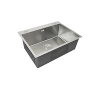 Evier Simple Cuisine Inox Carré Finition Satiné - KuKoo - 1 Bac - Sans égouttoir
