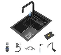 Évier simple pour bar de cuisine, siphon encastré en acier inoxydable avec couvercle, idéal pour les camping-cars et les comptoirs, design compact