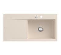 Évier Style 60 Villeroy und Boch Subway 336102FU à droite, avec garniture de vidage , commande excentrique, 1000 x 510 mm, ivoire CeramicPlus