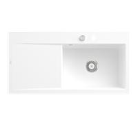 Évier Style 60 Villeroy und Boch Subway 336102RW à droite, avec garniture de vidage , commande excentrique, 1000 x 510 mm, blanc pierre CeramicPlus
