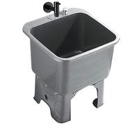 Évier sur pied avec robinet, bac de récupération pour buanderie, sous-sol, atelier, salle de lavage, en noir et gris