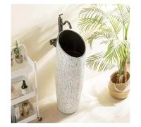 Évier sur pied de 96,5 cm avec réservoir et bonde - Moderne pour intérieur et extérieur - Indispensable pour salle de bain - Assemblage facile - Design élégant - Solution d'économie d'espace