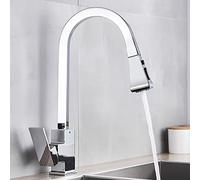 Évier Taps Black Square Sort Sort Robinet de cuisine Single Lever Hot Cold 360 Rotation Rotation Tap Basin Water Crane Tap pour cuisine, points beige
