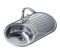 Évier - TEKA - DR-80 - 1 cuve - 1 égouttoir - Acier inoxydable - Sous évier 45 cm