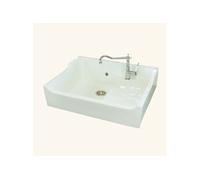 Evier timbre d'office céramique blanc AIME 1 bac 1 égouttoir