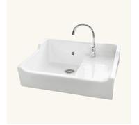 Evier timbre d'office céramique blanc AIME 1 bac 1 égouttoir