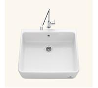 Evier timbre d'office céramique blanc EKIO I 1 bac