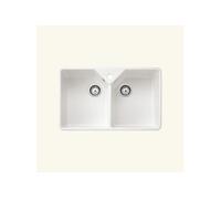 Evier timbre d'office céramique blanc FARMHOUSE 2 bacs 793x491