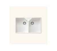 Evier timbre d'office céramique blanc FARMHOUSE 2 bacs 793x491