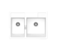 Evier timbre d'office granit blanc KALLIO 2 bacs