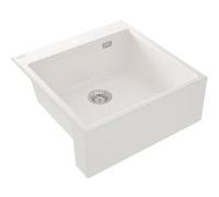 Évier timbre d'office granit blanc mat Deante ERIDAN 1 bac 600x610 blanc G