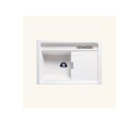 Evier timbre d'office granit LARGO blanc polaris 1 bac 1 égouttoir