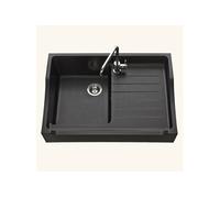 Evier timbre d'office granit noir TAMARIN 1 bac 1 égouttoir