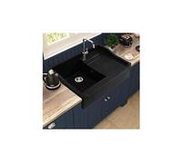 Evier timbre d'office granit noir terry 1 bac 1 égouttoir à droite