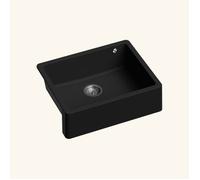 Évier timbre d'office sous-plan Kümbad SWAN granit noir 1 bac 487 (+/-2 mm)x613 (+/-2 mm)
