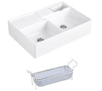 Evier timbre d'office VILLEROY ET BOCH Tradition 89,5 x 63 céramique vidage auto blanc + Panier vaiselle
