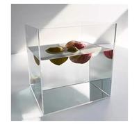 Évier Transparent, réservoir d'eau en Acrylique, Plateau de récupération d'eau Peu Profonde, boîte de Rangement multifonctionnelle for Aliments et cosmétiques, vitrine(50x40x5.5cm/19.7x15.7x2.1in)
